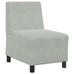 vidaXL Canapé modulaire sans accoudoirs Gris clair 55 cm Velours