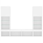 vidaXL Unités murales TV avec LED 5 Pièces blanc bois d'ingénierie