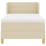 vidaXL Lit à Ressorts avec Matelas Crème 90x200 cm Tissu Crème