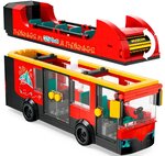 LEGO City - Bus rouge à deux étages (60407) - 5 minifigurines  étage supérieur ouvert