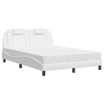 vidaXL Lit Viana avec matelas blanc 140x190 cm similicuir
