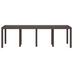 vidaXL Table de jardin pour repas Marron 250 x 100 x 73 cm polyrotin