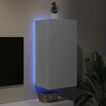 vidaXL Meuble TV mural avec lumières LED blanc 40 5x35x80 cm