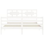 vidaXL Cadre de lit avec tête de lit blanc 160x200 cm bois massif