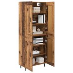 vidaXL Haut Armoire 2 Pièces Bois Ancien Bois Aggloméré et Verre