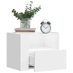 vidaXL Table de chevet murale blanc 45x30x35 cm