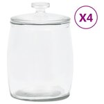 vidaXL Pots de conservation en verre avec couvercle 4 Pièces 8000 ml