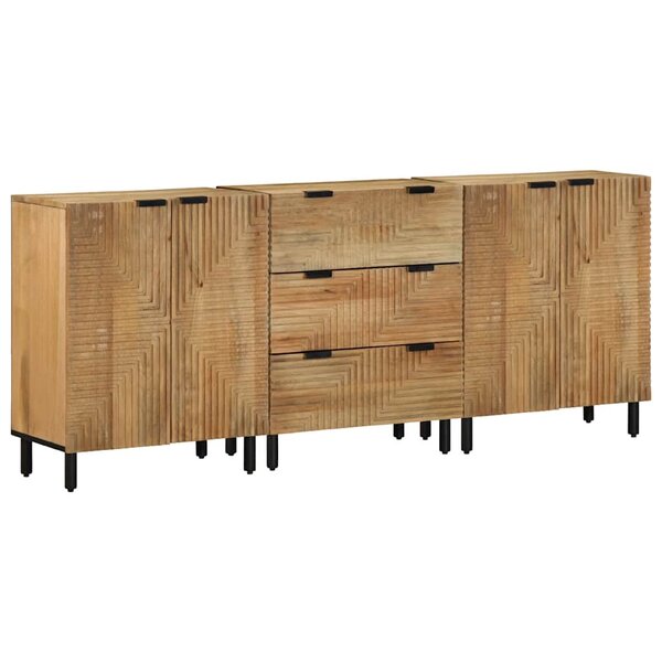 vidaXL Buffets 3 Pièces marron 60x33x75 cm bois massif de manguier