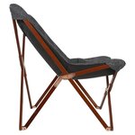 Lesli Living Chaise papillon 73x85x95 cm Gris et marron
