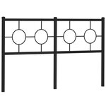 vidaXL Tête de lit métal noir 140 cm