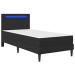 vidaXL Cadre de lit avec bandes LED Noir 100 x 200 cm Simili cuir