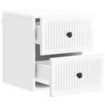 vidaXL Cabinet de chevet mural Blanc brillant 33 x 34 5 x 40 cm
