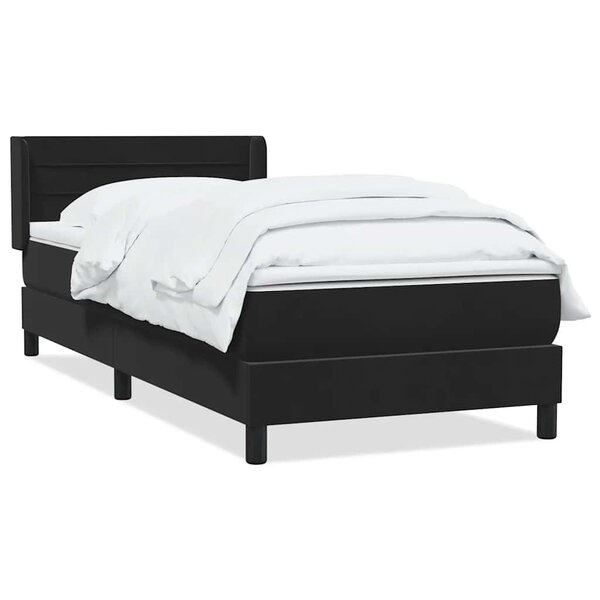 vidaXL Sommier à lattes de lit avec matelas noir 80x210 cm velours