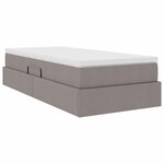 vidaXL Lit avec rangement et matelas Taupe 90 x 190 cm Polyester
