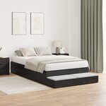 vidaXL Cadre de lit de rangement Bois noir 120x190 cm