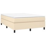 vidaXL Sommier à lattes de lit avec matelas Crème 140x190 cm Tissu