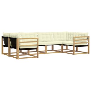 vidaXL Ensemble de canapés d'extérieur 6 Pièces Blanc et crème