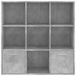 vidaXL Bibliothèque Gris béton 98x30x98 cm Bois d’ingénierie