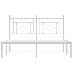 vidaXL Cadre de lit métal avec tête de lit blanc 135x190 cm
