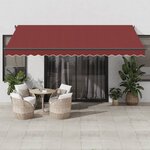 vidaXL Auvent rétractable automatique bordeaux 450x350 cm