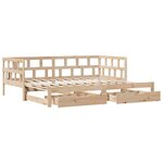 vidaXL Lit de jour avec gigogne et tiroirs sans matelas 90x200 cm