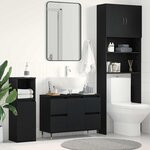vidaXL Meuble de Lavabo de Salle de Bain Chêne noir 80 x 33 x 60 cm