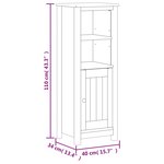 vidaXL Armoire de salle de bain BERG noir 40x34x110 cm pin massif