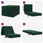 vidaXL Canapé-lit pliable 90 x 63 x 45 cm Vert foncé