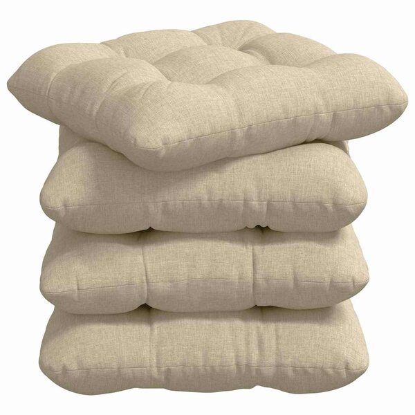 vidaXL Coussins de siège 4 pc Tissu Crème 40 x 40 x 12 cm