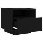 vidaXL Armoires de chevet avec lumières LED 2 Pièces noir 40x39x37 cm