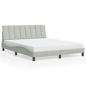 vidaXL Cadre de lit sans matelas Hanko gris clair 160x200 cm velours
