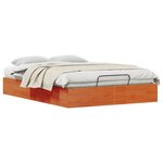 vidaXL Cadre de lit ottoman avec rangement Brun Ciré 120 x 200 cm