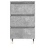 vidaXL Tables de chevet 2 Pièces gris béton 40x35x69 cm bois d’ingénierie