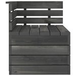 vidaXL Salon palette de jardin 3 Pièces Bois de pin massif Gris foncé