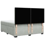 vidaXL Sommier à lattes de lit et matelas Gris clair 180x200cm Velours