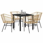 vidaXL Ensemble de salle à manger pour jardin 5 Pièces Marron polyrotin
