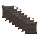 vidaXL Chaises de jardin lot de 8 avec coussins taupe Bois teck solide