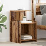 vidaXL Tables de chevet - Lot de 2 - Bois ancien - 40 x 35 x 60 cm - Bois composite