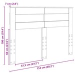 vidaXL Tête de lit Gris Sonoma 150 cm Bois d'ingénierie