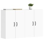 vidaXL Armoires murales 2 Pièces blanc bois d'ingénierie
