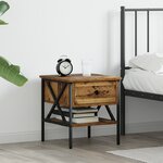 vidaXL Table de chevet Bois vieilli 40x42x45 cm en bois d'ingénierie