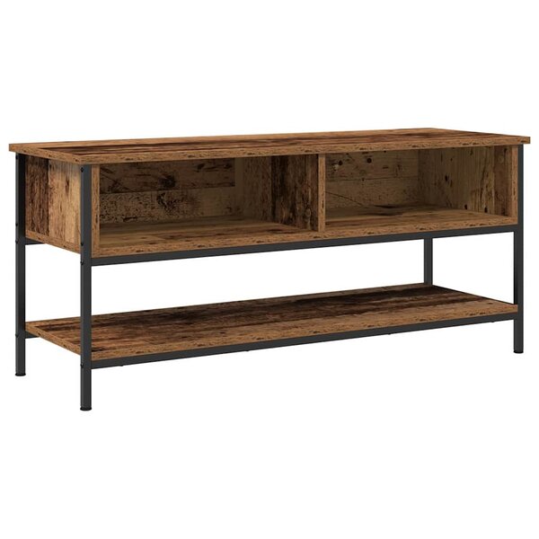 Meuble TV vidaXL Bois Vieilli 100x35x45 cm Bois Aggloméré et Acier