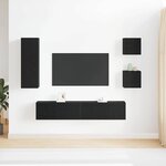 vidaXL Ensemble de meubles TV 5 Pièces Chêne noir 160 x 30 x 30.5 cm