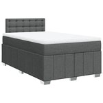 vidaXL Sommier à lattes de lit avec matelas Gris foncé 120x200cm Tissu