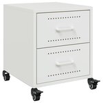 vidaXL Tables de chevet 2 Pièces blanc 36x39x43 5 cm acier