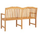 vidaXL Banc en Bois Sculpté en Rose 150 x 60 5 x 95 cm Naturel
