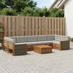 vidaXL Ensemble de canapés d'extérieur 8 Pièces Naturel et gris clair