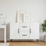 vidaXL Buffet Blanc 89 x 34 5 x 60 cm Bois d'ingénierie