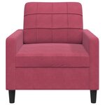 vidaXL Fauteuil Rouge bordeaux 60 cm Velours