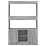 vidaXL Buffet haut sonoma gris 92x33x140 cm bois d'ingénierie